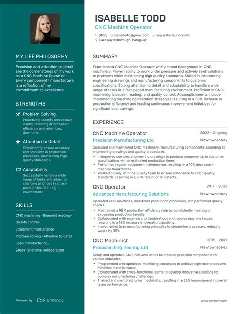 cnc machine operator resume|CNC Machine Operator Resume Samples .